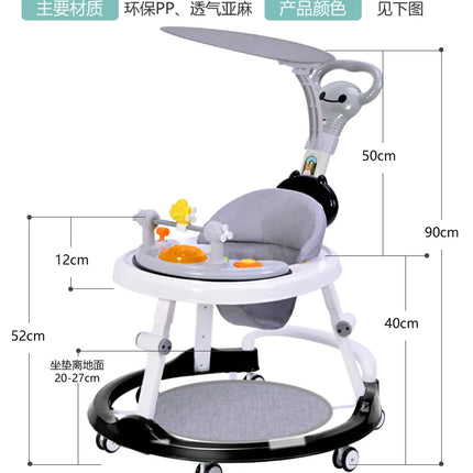 Andador para bebé, anti-piernas, multifuncional, anticaída, antivuelco, para niña, niño, caminar, puede sentarse en el carrito en forma de U