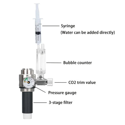 Kit de sistema generador de CO2 para acuario, cilindro generador de CO2 de acero inoxidable, Kit de Reactor de dióxido de carbono para plantas y peces