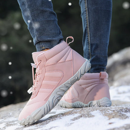 Zapatos impermeables de invierno para hombre y mujer, botas de nieve de algodón, cálidas, forradas de piel, Unisex, para caminar, senderismo y al aire libre