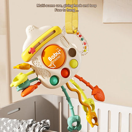 Juguete masticable para bebés en forma de botella de leche; Cuerda de sonajero para aliviar la dentición y desarrollar temprano