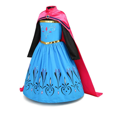 Disney niñas Reina de la nieve Elsa coronación vestido de princesa elegante ropa de fiesta niños carnaval Frozen Girl Cosplay princesa tela