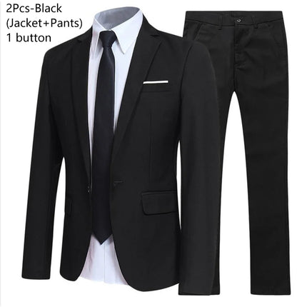 Trajes para hombre elegante boda 2 piezas conjunto chaquetas pantalones Blazers traje Formal ajustado moda negocios clásico 2025 disfraz