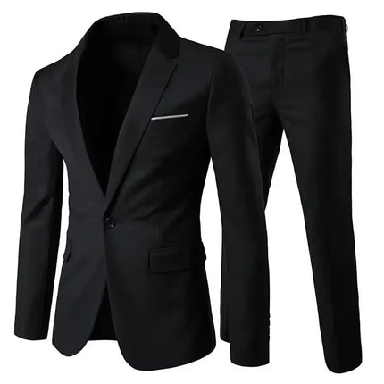 Trajes para hombre elegante boda 2 piezas conjunto chaquetas pantalones Blazers traje Formal ajustado moda negocios clásico 2025 disfraz
