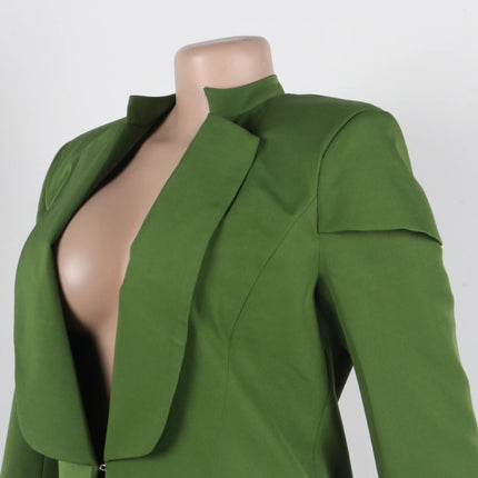 Conjunto de chaqueta larga X de manga larga para mujer, abrigo + traje de pantalón largo, ropa de calle de primavera 2025, conjunto de dos piezas, trajes de trabajo de África OL