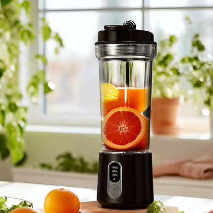 Exprimidor portátil de 4000mAh, taza de jugo de doble uso, 180W, USB, licuadora de frutas frescas para exteriores, licuadora de taza de jugo de batido de 4 hojas