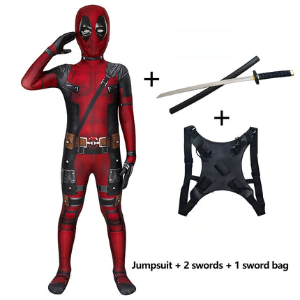 Disfraz de Deadpool para niños, regalos de superhéroe, mono de Deadpool, disfraces para niños, traje de superhéroes para niños, disfraz de Halloween para niños