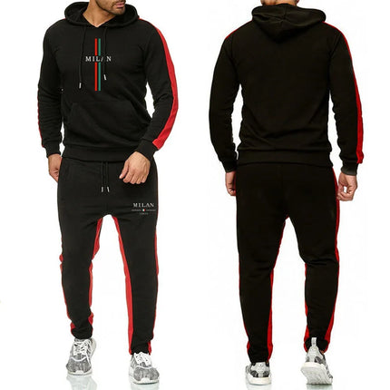 Conjunto de Sudadera con capucha y pantalones de chándal para hombre, ropa deportiva informal diaria, trajes de entrenamiento para correr, trajes masculinos, novedad de 2025
