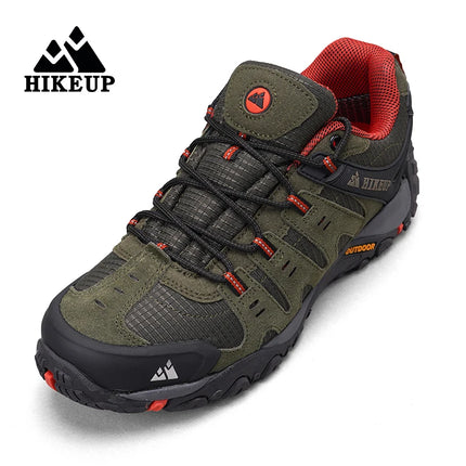 Zapatos de senderismo HIKEUP para hombre, zapatos de exterior de piel de ante, zapatillas tácticas resistentes al desgaste para senderismo, caminar y cazar