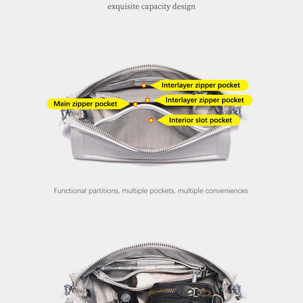 Bolso de mano Zency 2025 con cadena acrílica, bolso cruzado pequeño de lujo con asa superior de cuero suave para mujer, bolso de hombro blanco a la moda