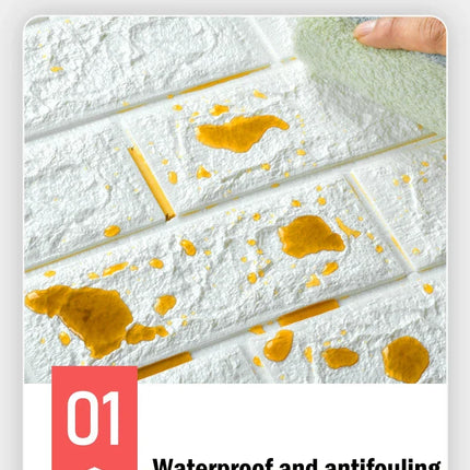 Papel Tapiz Autoadhesivo 3D – Ladrillo de Espuma Vintage, Impermeable, 70cm x 10m