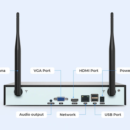 H.view 8CH 5mp cámara inalámbrica Wifi sistema de seguridad cámara CCTV Kit de videovigilancia NVR interior exterior Audio bidireccional Xmeye