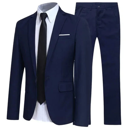 Trajes para hombre elegante boda 2 piezas conjunto chaquetas pantalones Blazers traje Formal ajustado moda negocios clásico 2025 disfraz