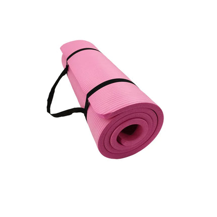 Estera de Yoga de 1CM de espesor, estera deportiva antideslizante para Fitness, estera de Yoga de espuma cómoda NBR para ejercicio, Yoga y Pilates, estera de gimnasia