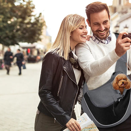 Portabebés para perros y mascotas, bandolera para viajes al aire libre, malla transpirable, bolsa con eslinga segura, capacidad de carga de 5 kg para perros y gatos
