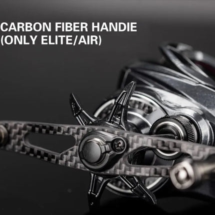 Haibo 25/23 nuevo ARISE AIR/ELITE AMC + carrete De Pesca De Baitcasting De fibra De carbono HandIe 11B + 1RB Carretilha De Pesca De fundición larga