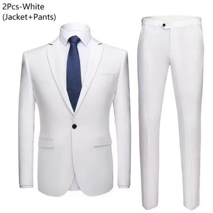 Trajes para hombre elegante boda 2 piezas conjunto chaquetas pantalones Blazers traje Formal ajustado moda negocios clásico 2025 disfraz