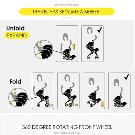 Cochecito de bebé 4 en 1, asiento de coche para cochecitos recién nacidos, carrito de seguridad, carro ligero y plegable
