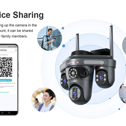 Cámara de tres pantallas WIFI 15MP 6K Monitor de tres lentes visión nocturna protección de seguridad 3 lentes PTZ videovigilancia