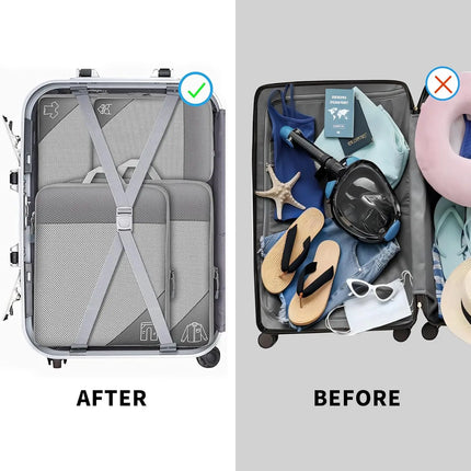 Juego de organizador de almacenamiento de cubos de embalaje comprimidos de viaje, 6 uds., con bolsa para zapatos, equipaje Visual de malla, bolsa de maleta ligera portátil