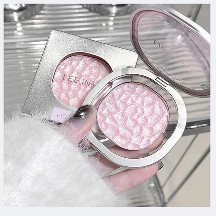 LEEINTO polvo nacarado brillante de alto brillo que ilumina el disco de sombra de ojos de maquillaje