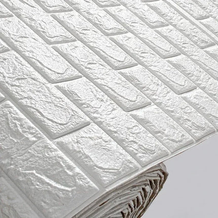 Papel Tapiz Autoadhesivo 3D – Ladrillo de Espuma Vintage, Impermeable, 70cm x 10m