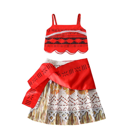 Traje para niñas, disfraz de Cosplay para niños, vestido de princesa para fiesta, vestido de playa informal de verano, conjunto de peluca y collar, vestidos de fiesta para niñas