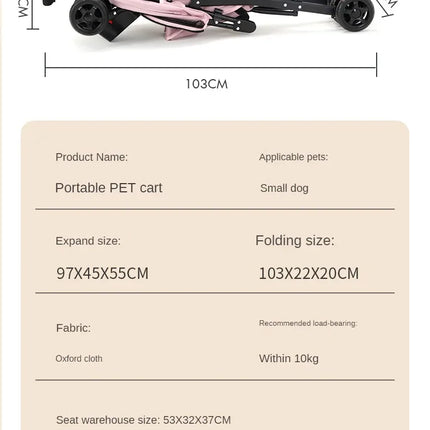 Cochecito para perros y gatos, cochecito de bebé de peluche para perros y gatos, ligero y plegable para perros pequeños al salir