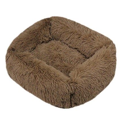 Cama rectangular de felpa para perros, estera cálida de invierno, cama para perros y gatos pequeños, medianos y grandes, perrera, cojín para gatos, accesorios para sofá para mascotas
