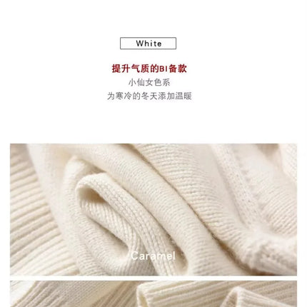 Otoño e Invierno nuevo 100% suéter de cachemira pura suéter de cuello alto grueso para mujer suéter de punto suelto