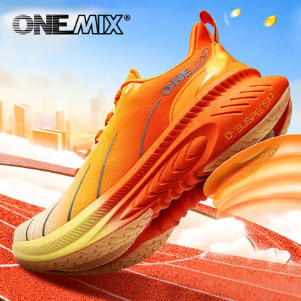 ¡Novedad de ONEMIX! Zapatillas de correr para hombre, zapatillas deportivas antideslizantes para mujer