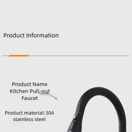 Grifo de Cocina de Acero Inoxidable con Pulverizador Desplegable – Rotación de 360°, Diseño Moderno y Fácil de Limpiar