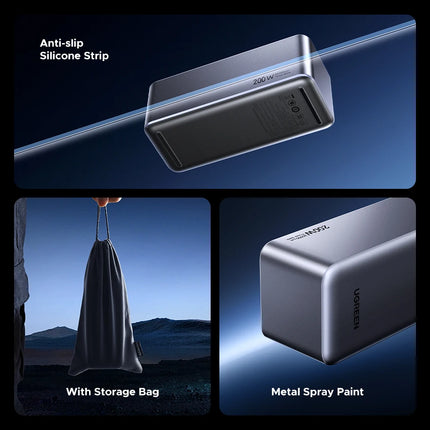 UGREEN Nexode 200W 25000mAh banco de energía portátil PD batería externa PowerBank para Macbook Pro para iPad estación de energía de carga rápida