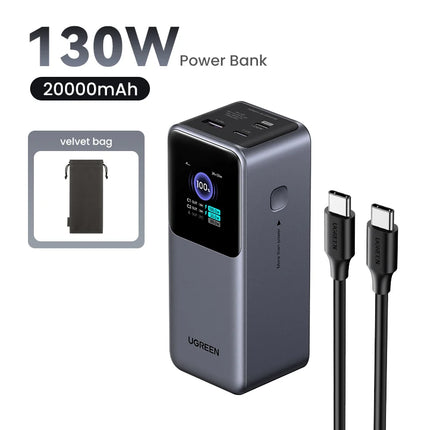 UGREEN Nexode 200W 25000mAh banco de energía portátil PD batería externa PowerBank para Macbook Pro para iPad estación de energía de carga rápida
