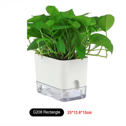 Nuevo Maceta de planta de autorriego, maceta de cuerda de algodón autoabsorbente de plástico magnético para maceta perezosa de dos pisos, suministros de jardín