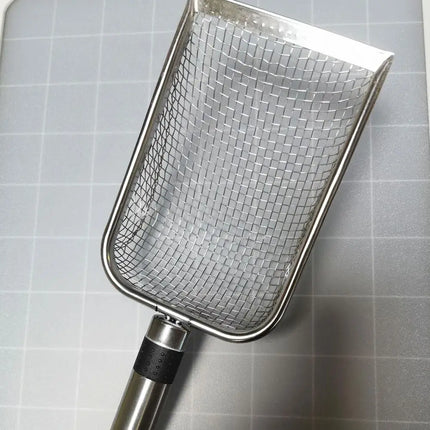 Pala de arena de acero para gatos, pala para excrementos de mascotas de poros finos para conejos, perros, herramientas de limpieza de inodoro, suministros para mascotas