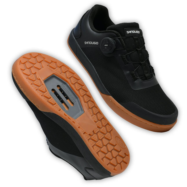 Zapatos de bicicleta de montaña Sandugo MTB para ciclismo XC/Enduro/DH, estabilidad del sistema de dial de encaje de velocidad (pedal plano/versión sin enganche)