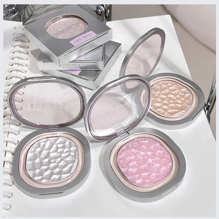 LEEINTO polvo nacarado brillante de alto brillo que ilumina el disco de sombra de ojos de maquillaje
