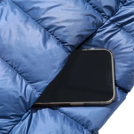 Haze Blue Chaqueta larga liviana para mujer, abrigo de manga larga con capucha, talla asiática M-7XL, Parkas disponibles en rojo, negro, azul y morado