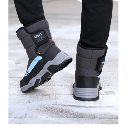 Botas de nieve para exteriores para niños, zapatos deportivos cómodos y cálidos de alta calidad, botas de algodón a la moda, zapatos de felpa antideslizantes para Otoño e Invierno