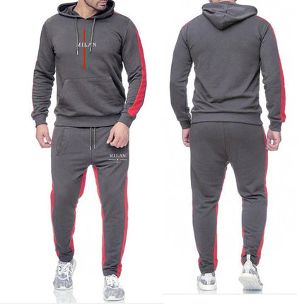Conjunto de Sudadera con capucha y pantalones de chándal para hombre, ropa deportiva informal diaria, trajes de entrenamiento para correr, trajes masculinos, novedad de 2025