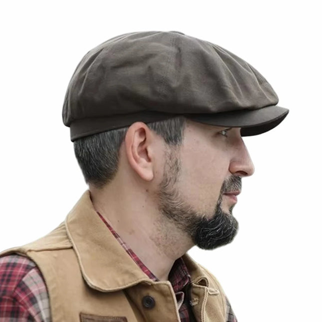 Gorro de hiedra de talla grande para hombre, gorro de cabeza grande para primavera, verano y otoño, boina de lino, gorros planos de lana para invierno, 55-59cm, 60-61cm