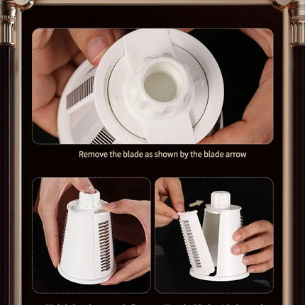 Kitchen Veggie Chopper Multifunction Rotary Cheese Grater Manual Drum Grater Food Shredder Vegetable Slicer Cutter Meat Grinder