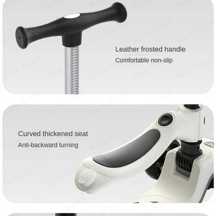 Cochecito de bebé 4 en 1, Scooter, coche yo-yo plegable para bebé de 2 a 7 años, puede sentarse y montar, carrito multifuncional para niños