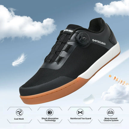 Zapatos de bicicleta de montaña Sandugo MTB para ciclismo XC/Enduro/DH, estabilidad del sistema de dial de encaje de velocidad (pedal plano/versión sin enganche)