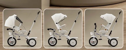 Trciclos de bebé, cochecito triciclo multifuncional 4 en 1 de alta calidad para niños de 2 a 4 años, regalos gratis para usted