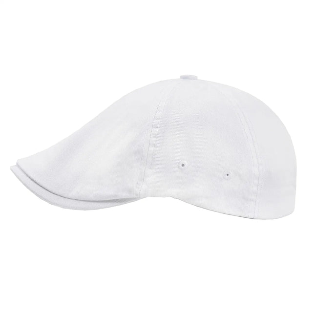 VOBOOM Sombrero plano para hombres Gorra clásica para vendedor de periódicos Gorras de golf Sarga de algodón Sombreros clásicos de hiedra Cabbies Headpiece Boina casual Blanco