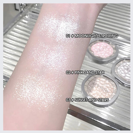 LEEINTO polvo nacarado brillante de alto brillo que ilumina el disco de sombra de ojos de maquillaje
