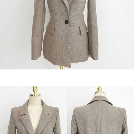 Moda Primavera otoño traje Formal de 3 piezas trajes mujeres ropa de mujer Oficina sólido Tops abrigo Blazer traje y chaleco y pantalones conjunto