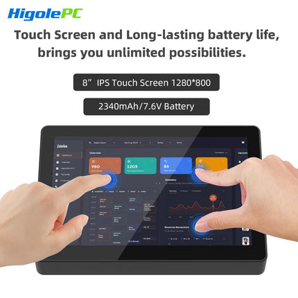 Higole F3APL Mini PC de 8’’ sin Ventilador – Intel N4200, Pantalla 4K y Portabilidad Total