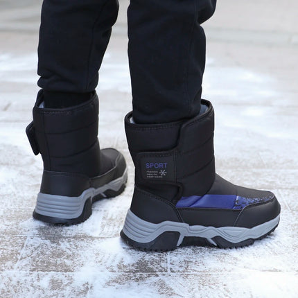 Botas de nieve para exteriores para niños, zapatos deportivos cómodos y cálidos de alta calidad, botas de algodón a la moda, zapatos de felpa antideslizantes para Otoño e Invierno